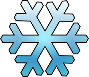Ilustración vectorial de copo de nieve azul sombreado