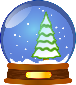 Globo di neve con ClipArt vettoriali di albero di Natale