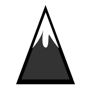 Snow-capped mountain vector silhouette