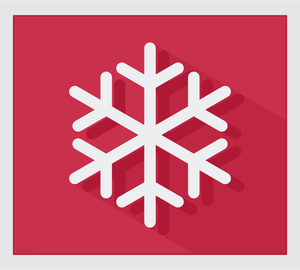 Vector image of modern snowflake on pink background