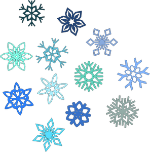 Illustrazione vettoriale di selezione di fiocchi di neve
