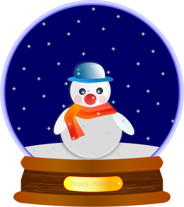 Vector illustraties van sneeuwpop globe ornament