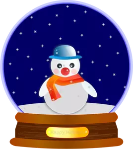 Image clipart vectoriel d'ornement de globe de bonhomme de neige