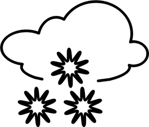 Osnovy předpověď počasí ikona pro sníh vektorové ilustrace