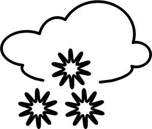 Delineare previsioni meteo icona per illustrazione vettoriale neve
