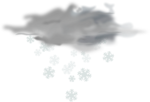 Immagine vettoriale del simbolo di colore di previsioni meteo per cielo nevoso
