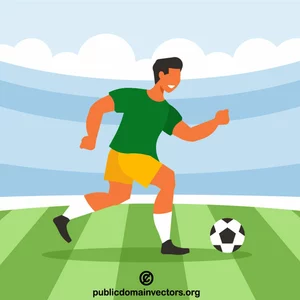 Soccer player with a ball | Public domain vectors