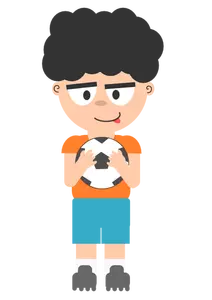 Vector afbeelding van een man met een voetbal bal