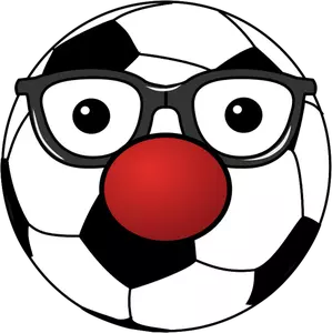 Clown soccer ball vector drawing