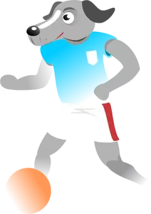 Fútbol perro vector de la imagen
