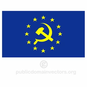समाजवादी, यूरोप, यूरोपीय संघ, यूरोपीय संघ, झंडा, ध्वजा, सोवियत, संघ, हथौड़ा, दरांती, सितारे, ब्लू, eps, ऐ