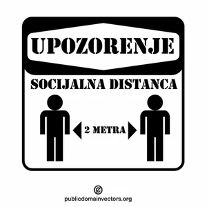 Social distancing sign in Croatian