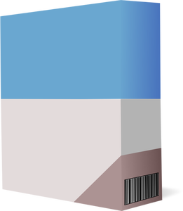 Vektor Klipart software fialové a modré pole s čárovým kódem