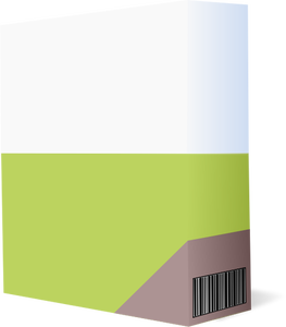 Vector illustration of purple and green software box with barcode