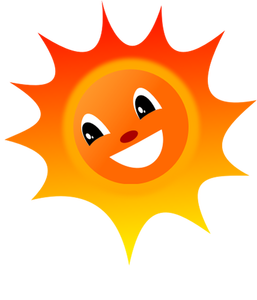 Hymyilevä aurinkovektorikuva. Vektori