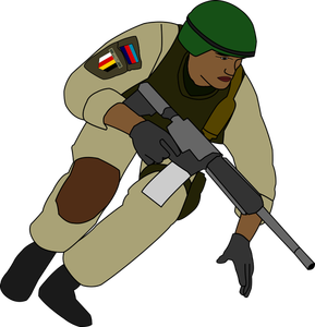 Soldato durante la battaglia