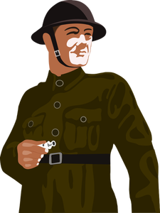 Vector clip art of British soldier