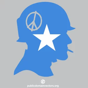 Soldat du drapeau somalien de paix