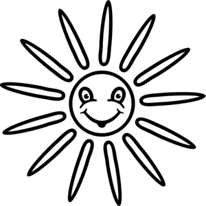 Graphiques vectoriels du soleil très heureux