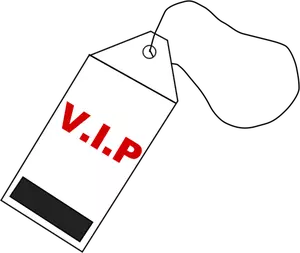 Illustrasjon av rød og svart VIP kode