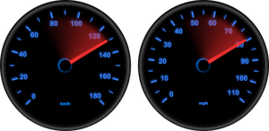 Vector graphics of speedometers