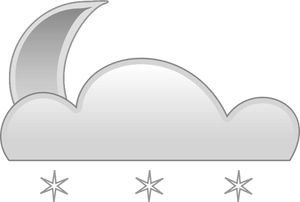 Vektor-ClipArt-Grafik Pastell farbigen schneebedeckten Wolke Zeichen
