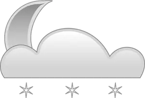 Image clipart vectoriel du signe des nuages neigeux couleur pastel