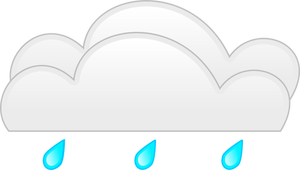 Pastel gekleurde overcloud regen teken vectorillustratie