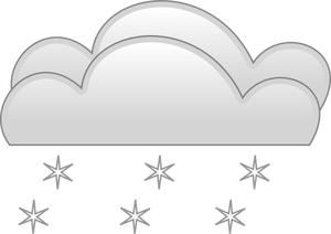 Pastel gekleurde overcloud zware sneeuwval teken vector illustraties