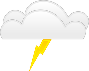 Pastel gekleurde overcloud thunder teken vector afbeelding