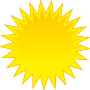 Värillinen symboli aurinkoiselle taivasvektori clipart-kuvalle