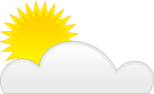 Pastellfärgade symbol för delvis molnig himmel vektor illustration