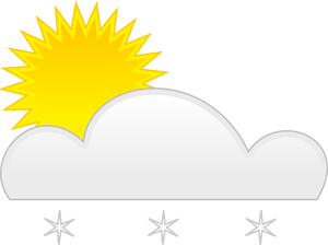 Symbole de couleur pastel ensoleillé avec illustration vectorielle de neige