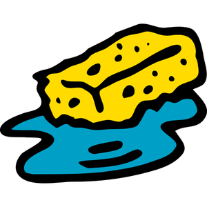 Sponge in water vector clip art