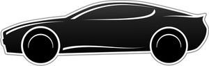 Sportbil i svart och vit vektor ClipArt
