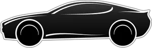 Sportscar in black and white vector clip art