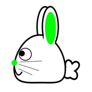 Conejito de primavera con oídos verdes vector illustration