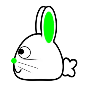 Spring bunny with green ears vector illustration