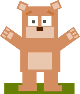 Square cartoon bear vector image