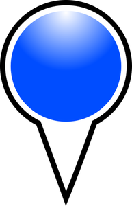 Mappa di illustrazione vettoriale di puntatore colore blu