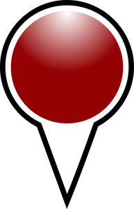 Kaart van aanwijzer crimson kleur vectorillustratie
