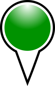 Mapa de dibujo vectorial de puntero color verde