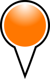 Carte de graphiques vectoriels de pointeur couleur orange