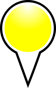 Immagine vettoriale mappa puntatore colore giallo