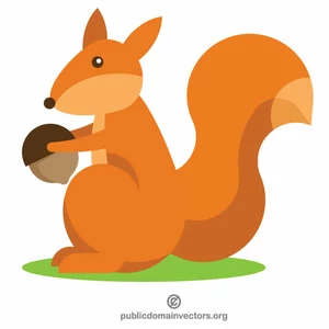 Squirrel with an acorn