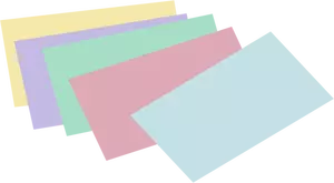 Vector drawing of unlined colored index cards
