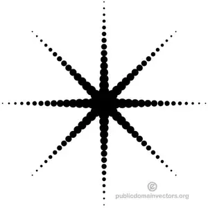 Black dotted star vector graphics