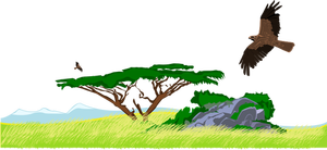 African savanna scene vector image