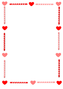 Srdce a candy hranice vektorové kreslení
