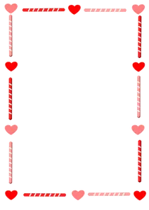 Srdce a candy hranice vektorové kreslení